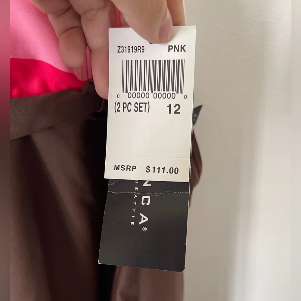 NWT La Blanca Bathing Suit Tank Top‎ Only  Brown and Pink 12